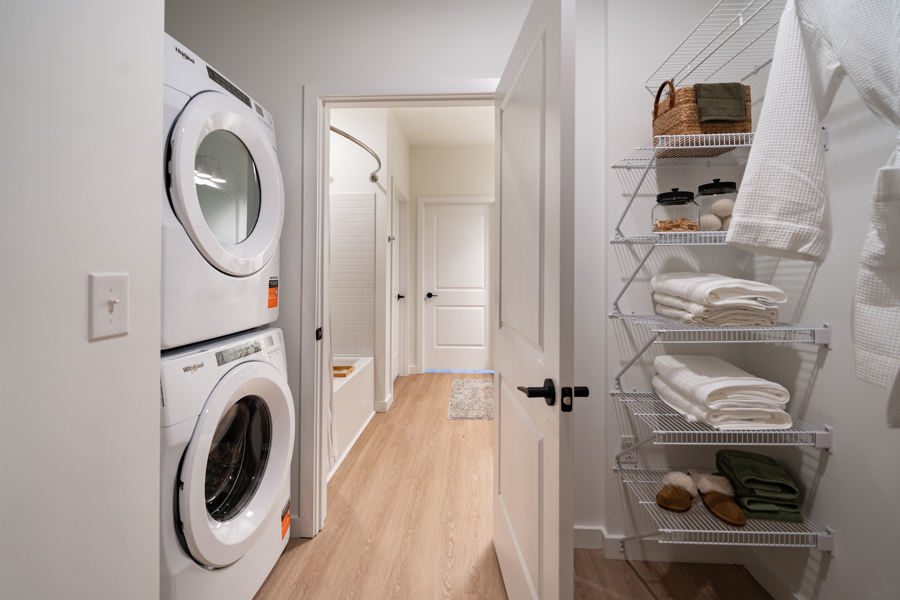 spacious closet with laundry